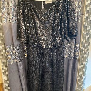 Jessica Simpson black matte sequin dress 14